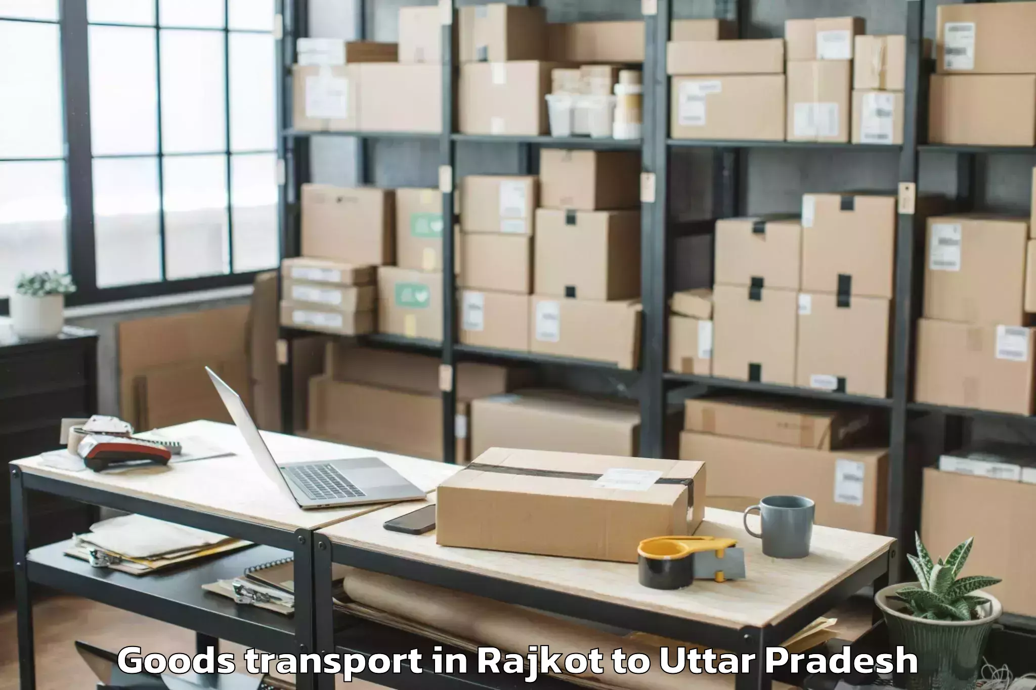 Expert Rajkot to Wave Mall Lucknow Goods Transport